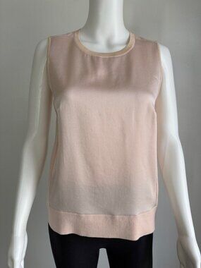 PAULE KA Silk Cotton Contrast Trim Tank – M